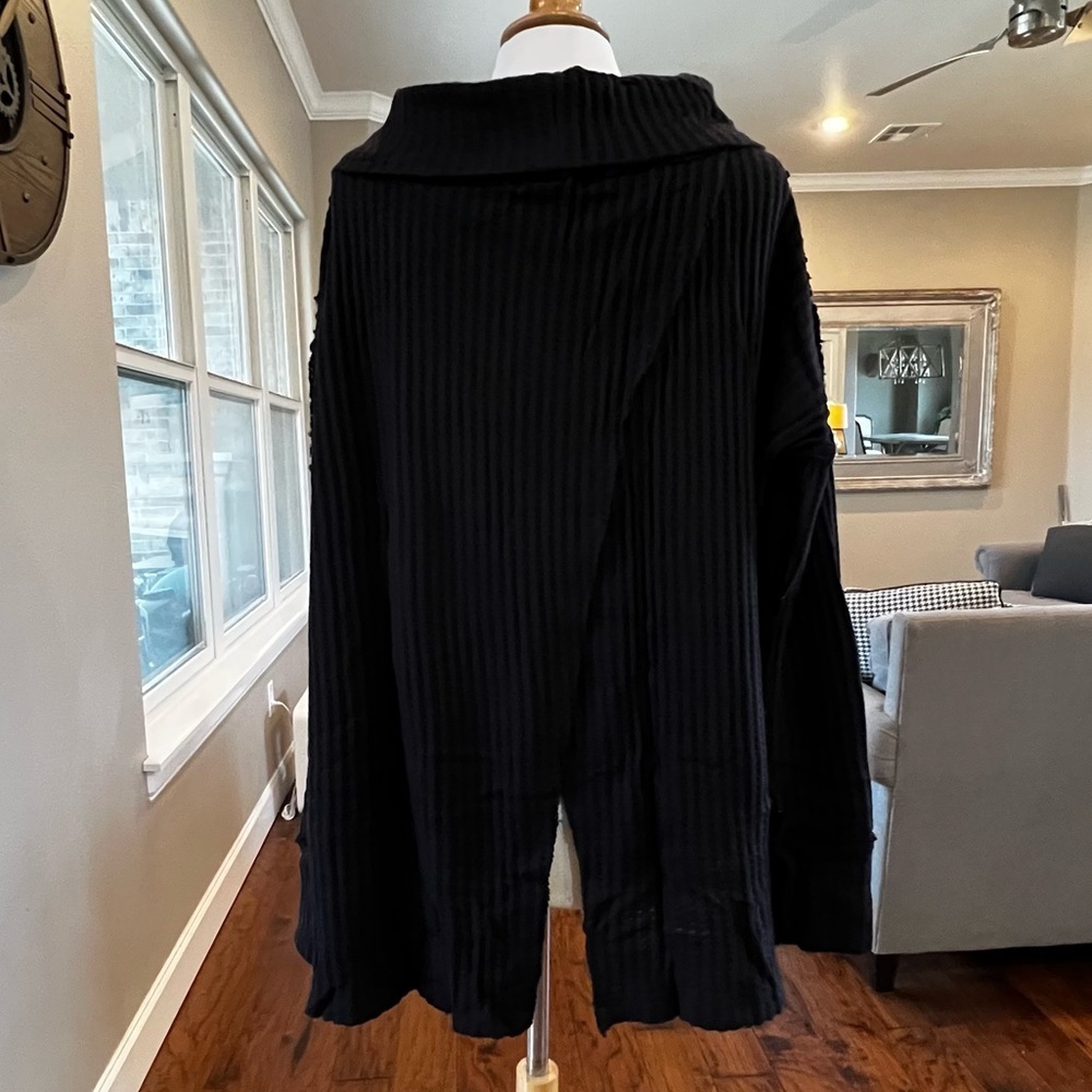NWT Free People Juicy Sweater Medium or Large Black Cowl Neck Draped Tunic Top - Picture 9 of 15
